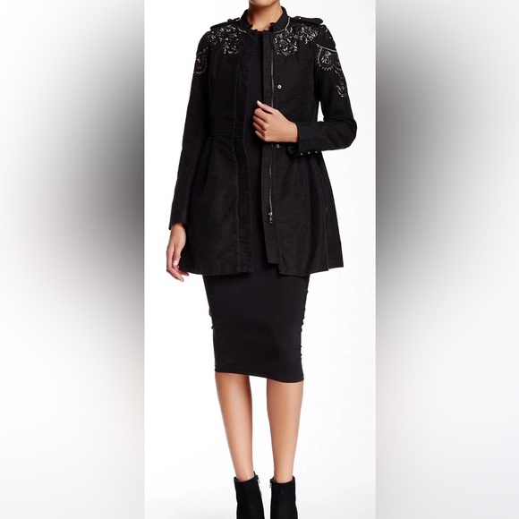 Free People Sargent Zip-up Long Sleeve Embroidered Coat - Picture 8 of 17